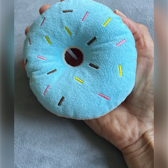 Puppy Dog Pets Donut Shaped Plush Toy with Squeaker Perfect for Chewing Playin - Picture 5 of 7